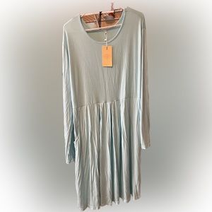 Brand New With Tags Baby Blue Long Sleeve Dress With Pockets